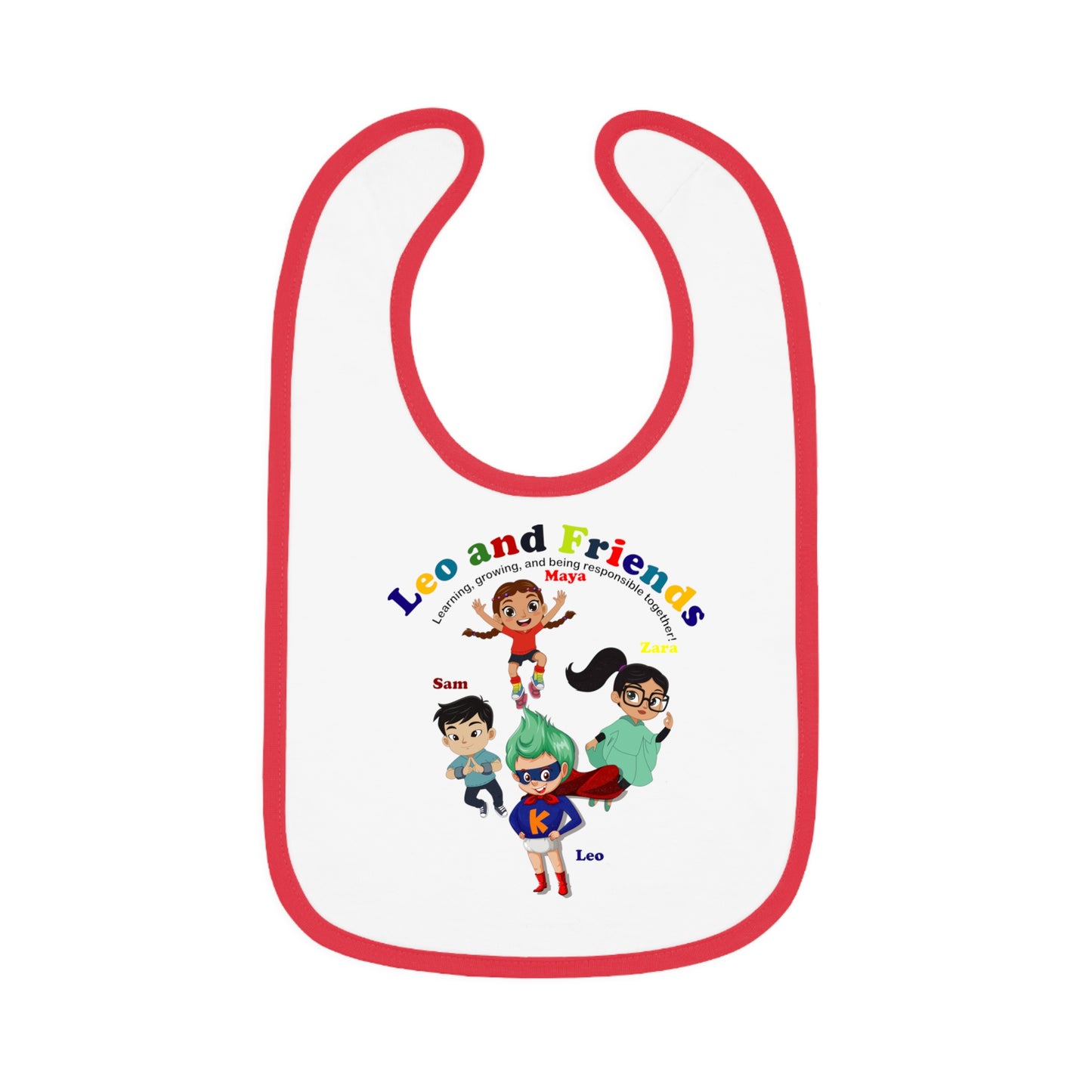 Baby Bib - Leo & Friends - Learning and growing