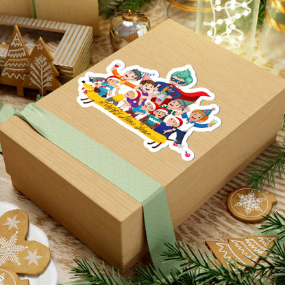 Kiss-Cut Stickers - Happy new year with friends - [[{"value":"Wonderwear Kid"}]]