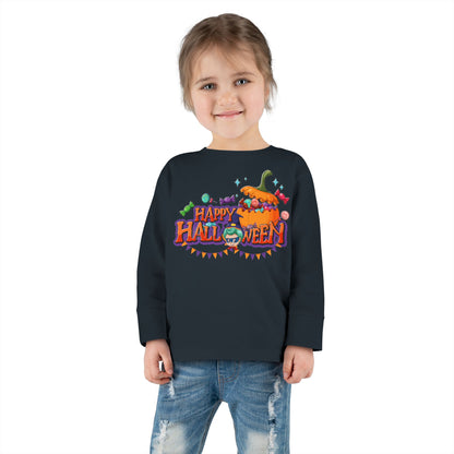 Toddler Long Sleeve Tee - Happy halloween banner Printify