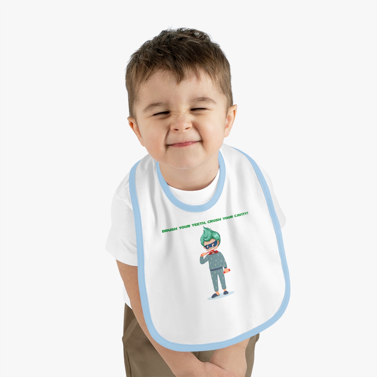 Baby Bib - Super kiddo brushing teeth