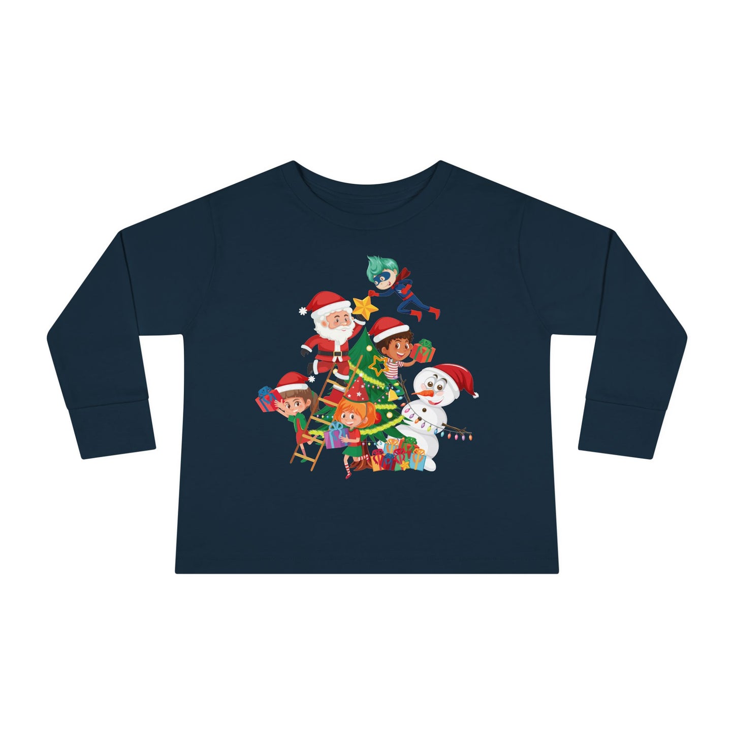Toddler Long Sleeve Tee - Super kiddo making christmas tree - [[{"value":"Wonderwear Kid"}]]