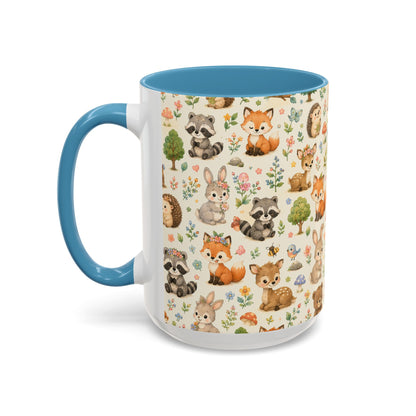 Accent Coffee Mug  (11/15 oz) - Whimsical Woodland Friends