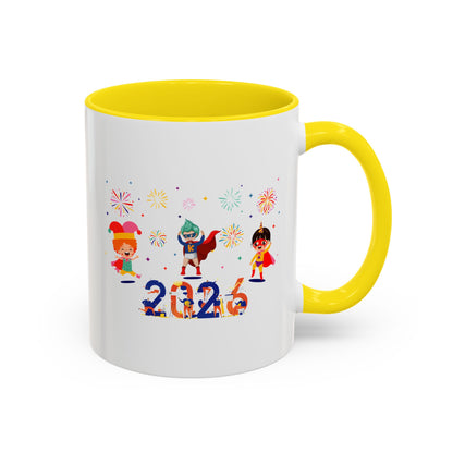 Accent Coffee Mug - Super kiddo and other hero - [[{"value":"Wonderwear Kid"}]]