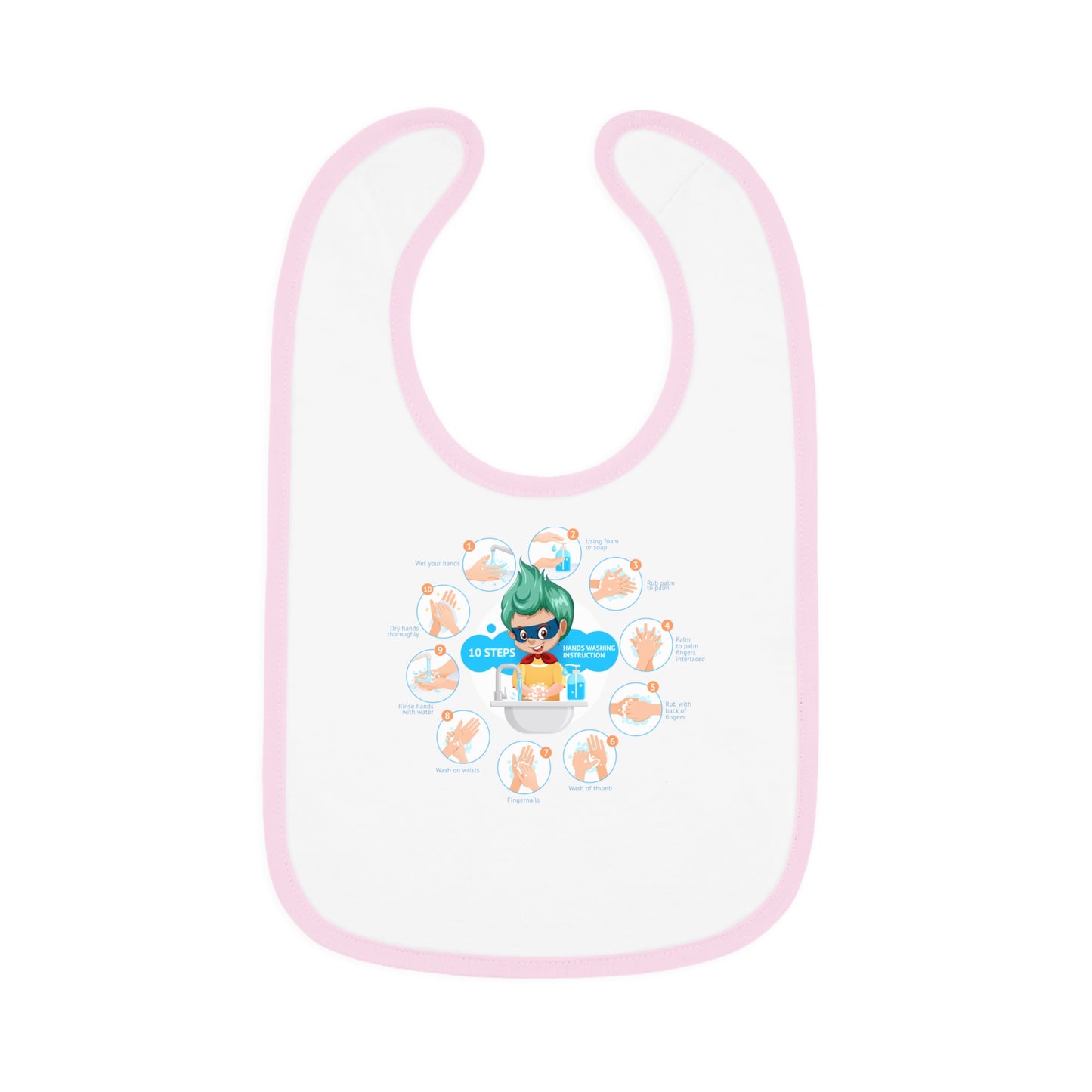 Baby Bib - Super kiddo hand washing steps