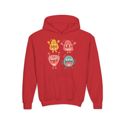 Youth Heavy Blend Hooded Sweatshirt -  Screaming monsters Printify