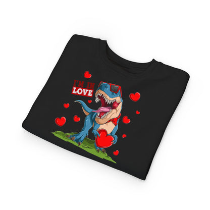 Toddler Sweatshirt -Dinosaur and heart design for valentines - [[{"value":"Wonderwear Kid"}]]