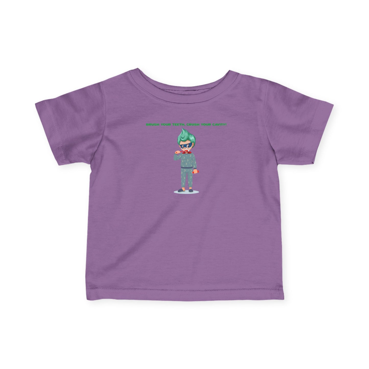 Infant Fine Jersey Tee - Super kiddo brushing teeth