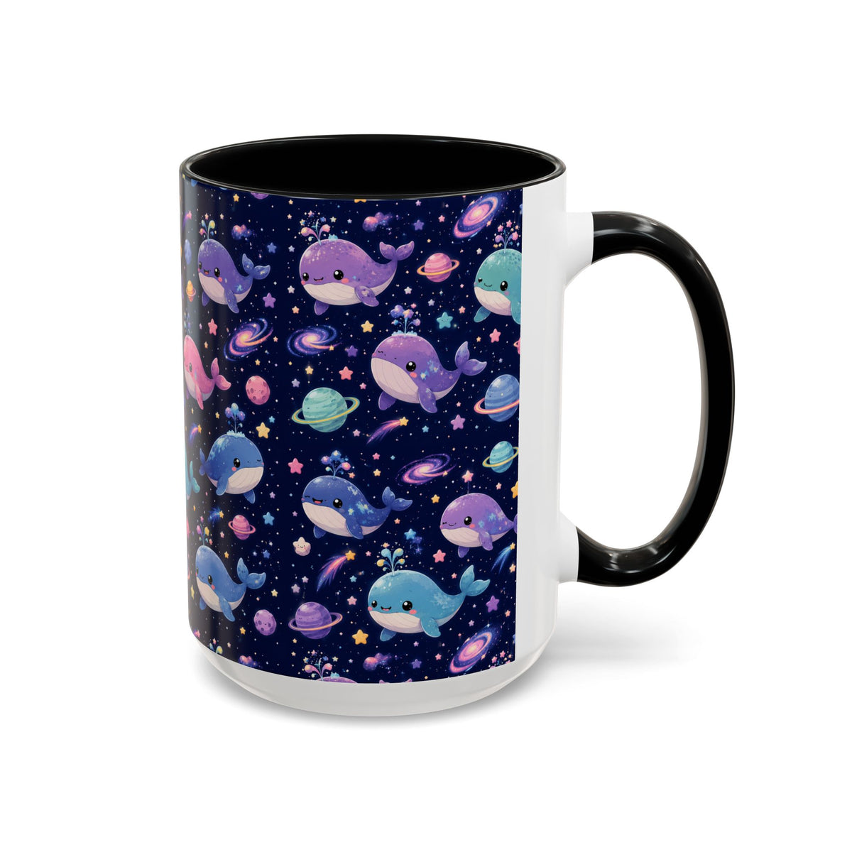 Accent Coffee Mug  (11/15 oz) - Cosmic Whale Adventure