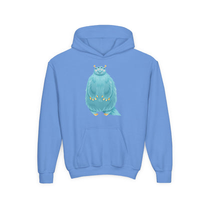 Youth Heavy Blend Hooded Sweatshirt - Blue monster Printify