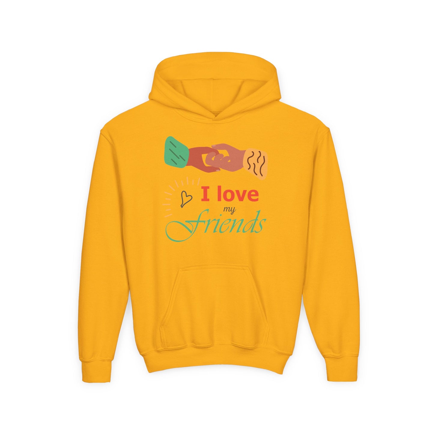Youth Heavy Blend Hooded Sweatshirt - I love my friends