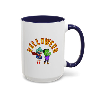 Accent Coffee Mug - Holloween with super kiddo Printify