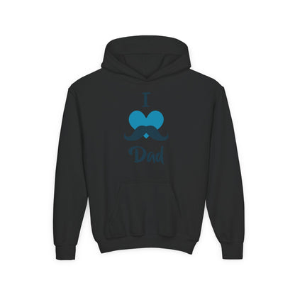 Youth Heavy Blend Hooded Sweatshirt -  I love dad - heart Printify