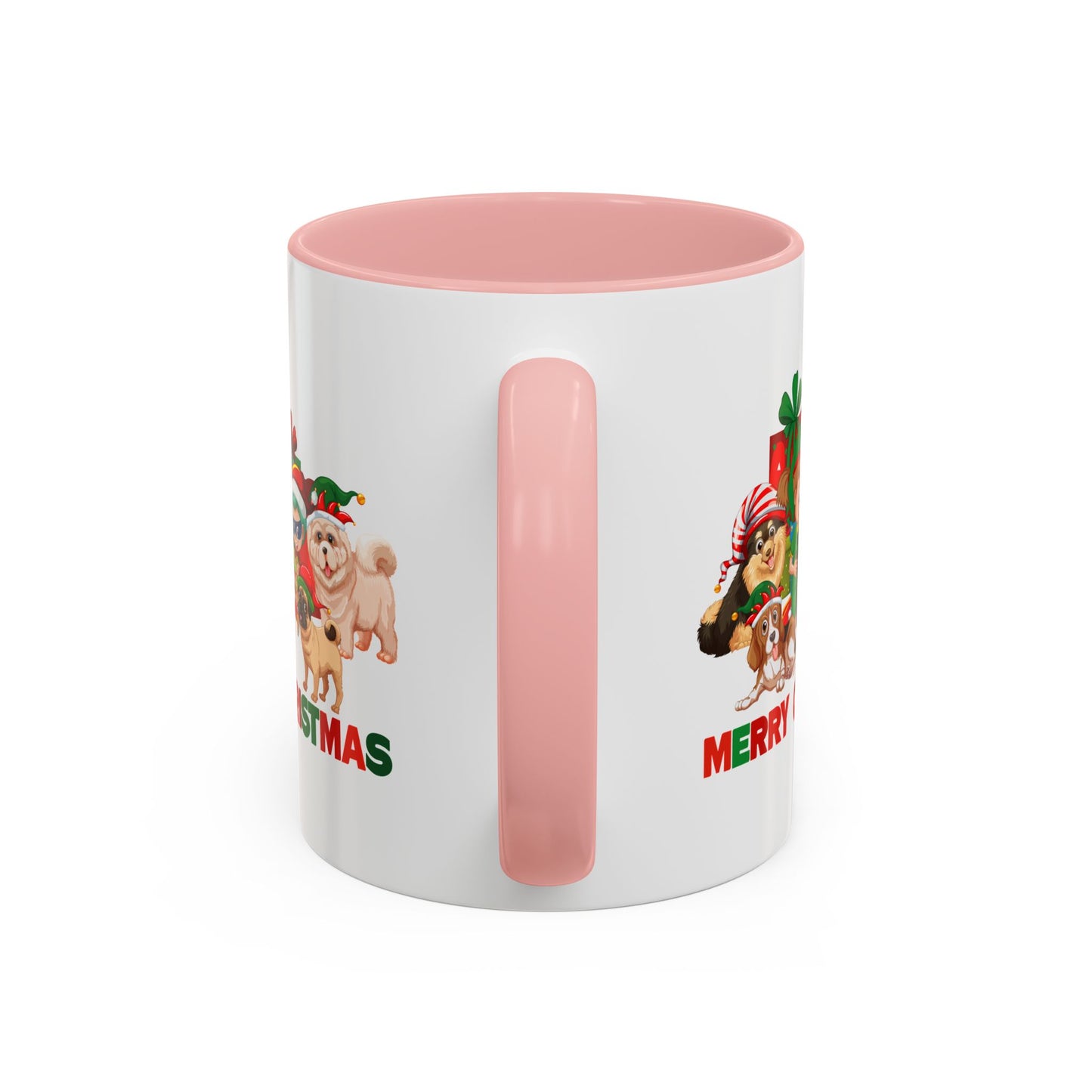 Accent Coffee Mug - Christmas with super kiddo pet friends with text