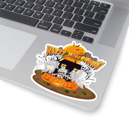 Kiss-Cut Stickers - Super kiddo with ghost - [[{"value":"Wonderwear Kid"}]]