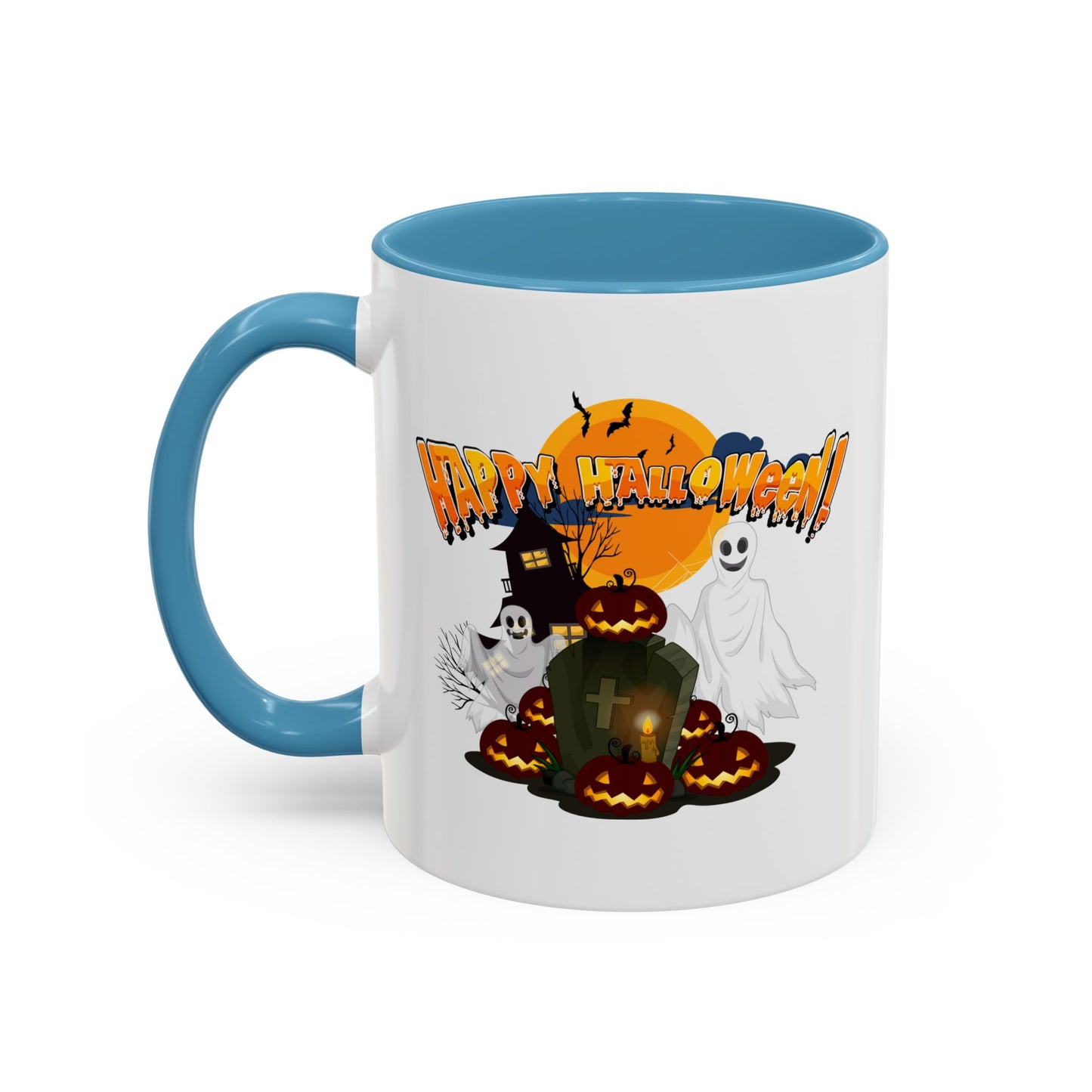 Accent Coffee Mug - Happy holloween - cemetery