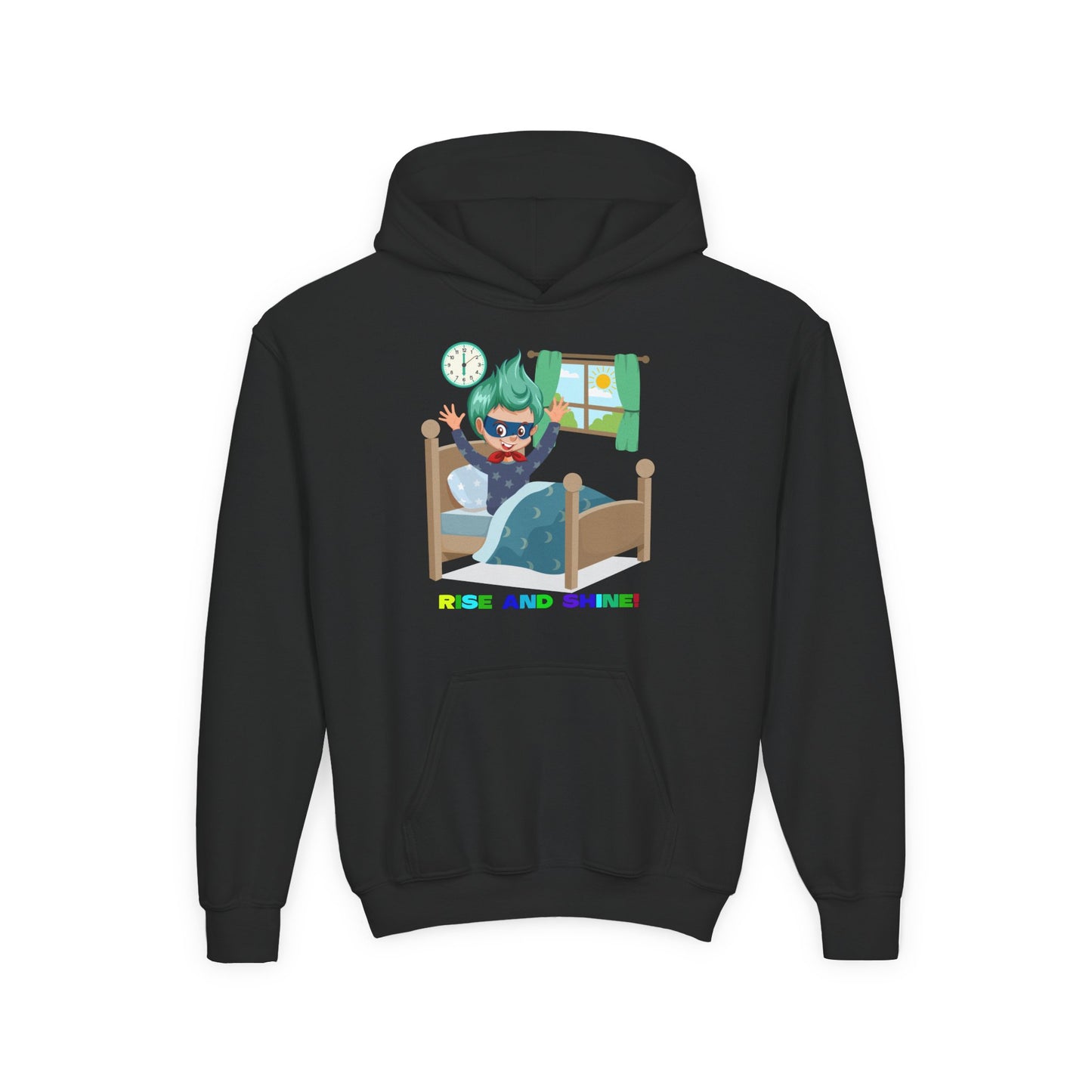 Youth Heavy Blend Hooded Sweatshirt - Super kiddo teaches us to wake up early