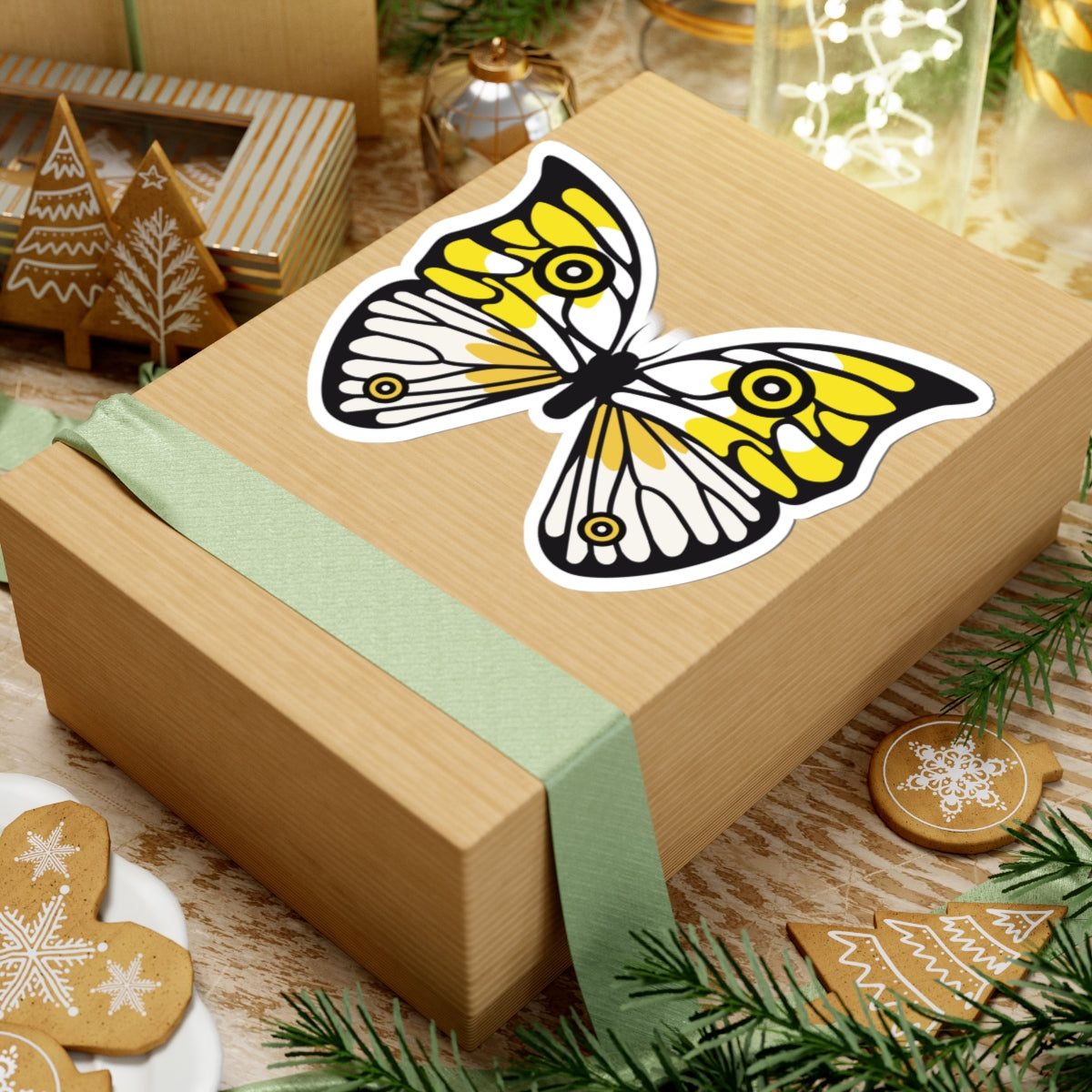 Kiss-Cut Stickers - Yellow butterfly