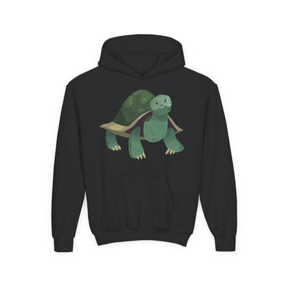 Youth hoodie with adorable turtle design Printify