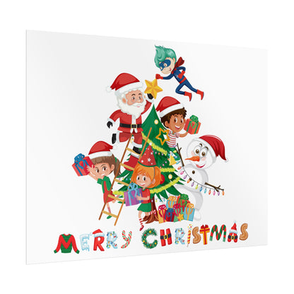 Rolled Posters - Super kiddo making christmas tree with text - [[{"value":"Wonderwear Kid"}]]