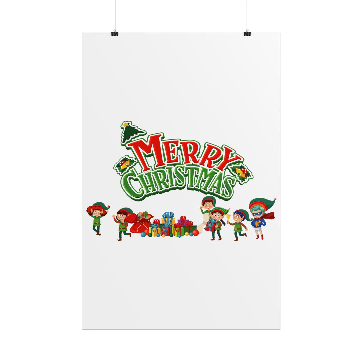 Rolled Posters - Merry christmas from super friends - [[{"value":"Wonderwear Kid"}]]