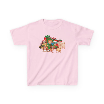 Kids Heavy Cotton™ Tee - Christmas with super kiddo pet friends without text - [[{"value":"Wonderwear Kid"}]]