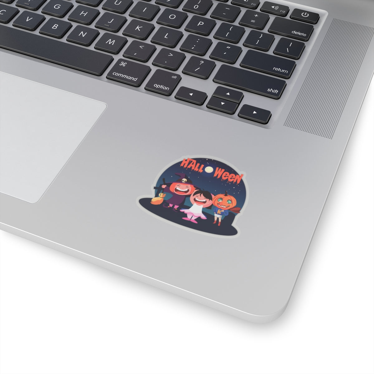Kiss-Cut Stickers - Super kiddo wearing pumpkin - [[{"value":"Wonderwear Kid"}]]