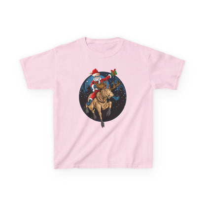 Kids Heavy Cotton™ Tee - Super kiddo riding a reindeer - [[{"value":"Wonderwear Kid"}]]