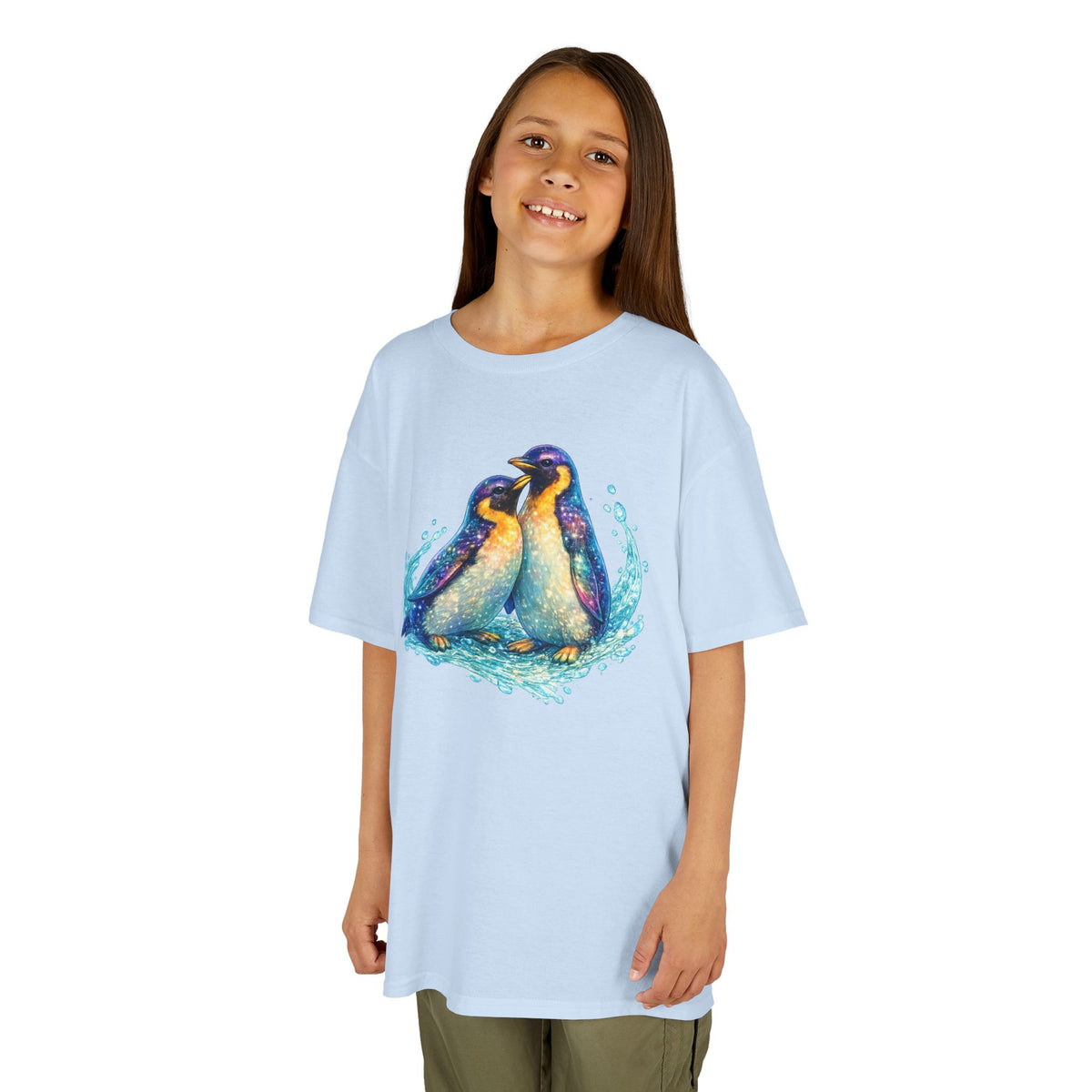 Kids Heavy Cotton™ Tee - Magical penguins in sparkling water