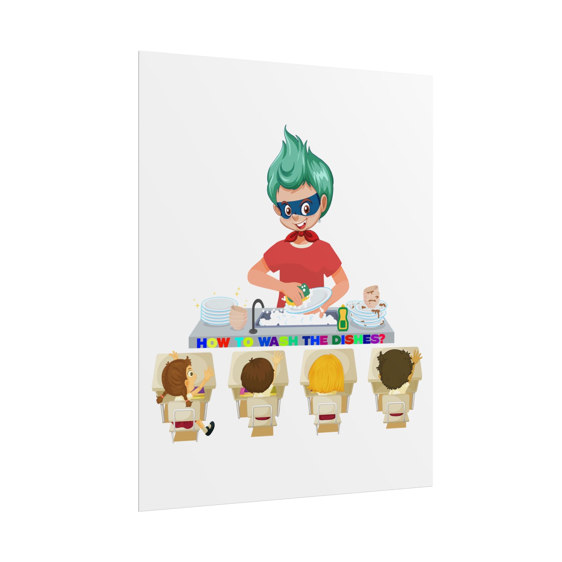 Rolled Posters - Little kiddo teaching to wash dishes - [[{"value":"Wonderwear Kid"}]]