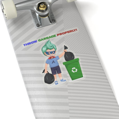 Kiss-Cut Stickers - Super kiddo taking trash out - [[{"value":"Wonderwear Kid"}]]