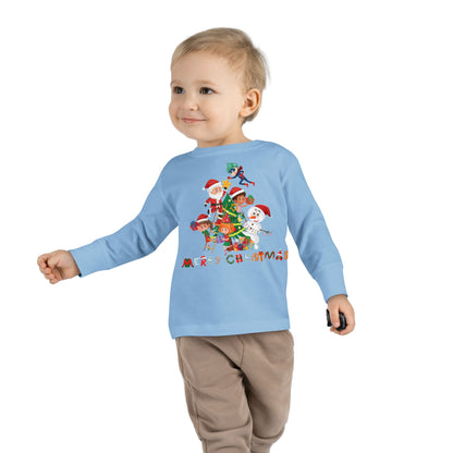 Toddler Long Sleeve Tee - Super kiddo making christmas tree with text - [[{"value":"Wonderwear Kid"}]]