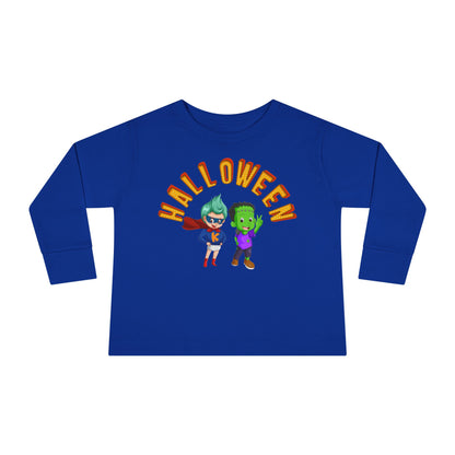 Toddler Long Sleeve Tee - Holloween with super kiddo Printify