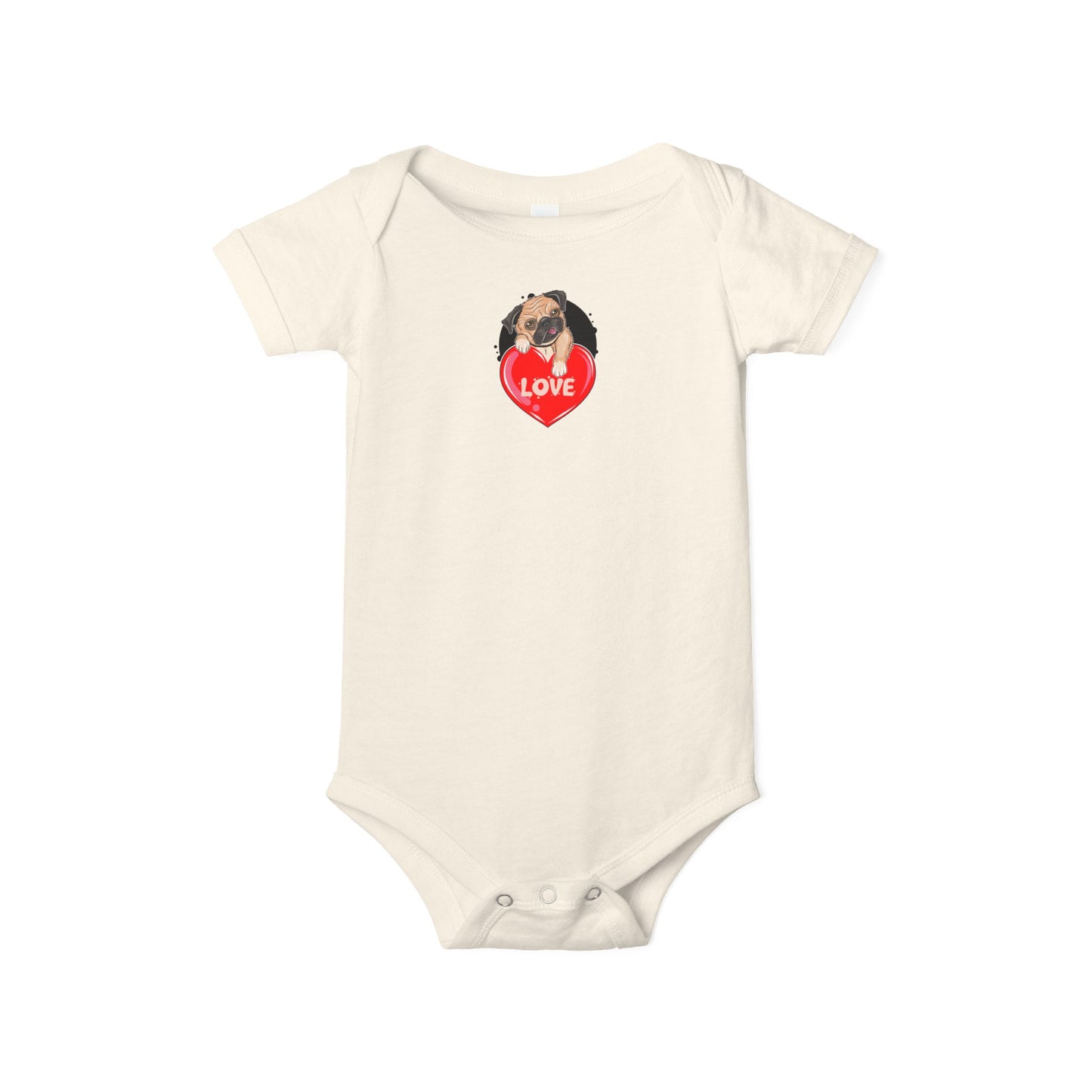 Infant Jersey One Piece - Valentines - Cute Pug - [[{"value":"Wonderwear Kid"}]]