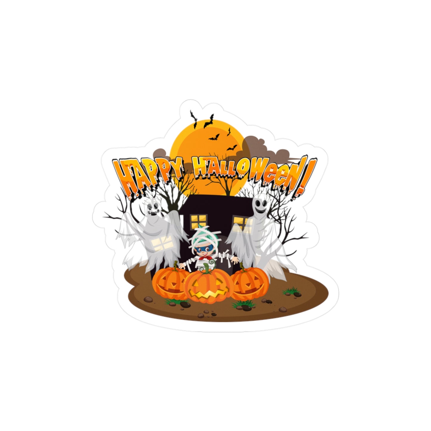 Halloween Kiss-Cut Vinyl Decals – Super kiddo with ghost