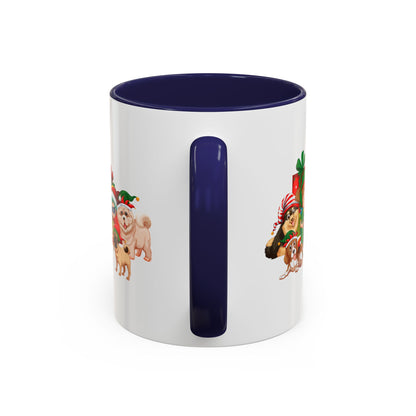 Accent Coffee Mug - Christmas with super kiddo pet friends without text - [[{"value":"Wonderwear Kid"}]]