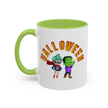 Accent Coffee Mug - Holloween with super kiddo Printify