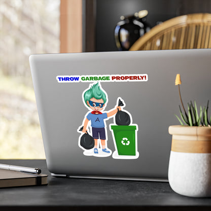 Halloween Kiss-Cut Vinyl Decals – Super kiddo taking trash out - [[{"value":"Wonderwear Kid"}]]