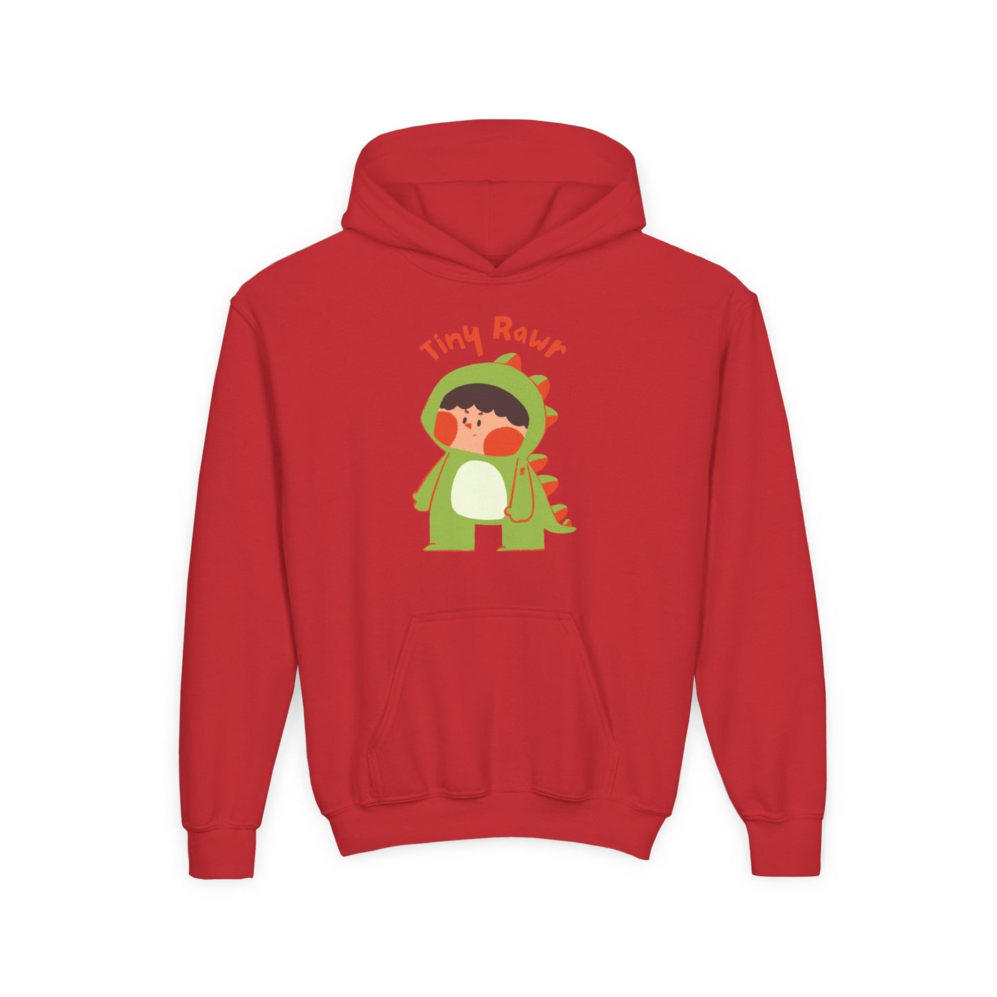 Youth Heavy Blend Hooded Sweatshirt - Tiny Raur, Cute Dino