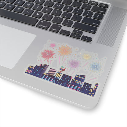 Kiss-Cut Stickers - Super kiddo with fireworks - [[{"value":"Wonderwear Kid"}]]