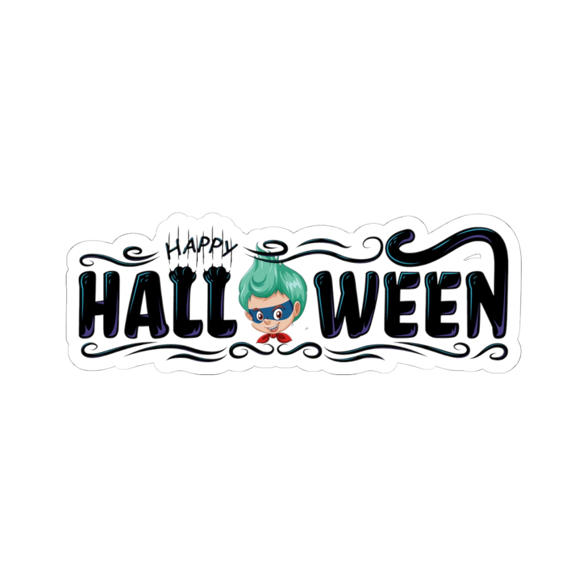 Kiss-Cut Stickers - Happy halloween by super kiddo Printify