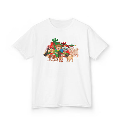 Kids Heavy Cotton™ Tee - Christmas with super kiddo pet friends without text - [[{"value":"Wonderwear Kid"}]]