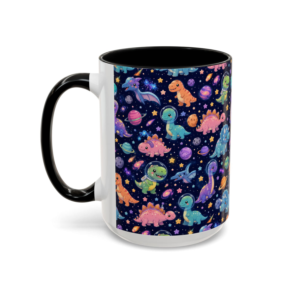 Accent Coffee Mug  (11/15 oz) - Cosmic dinosaurs