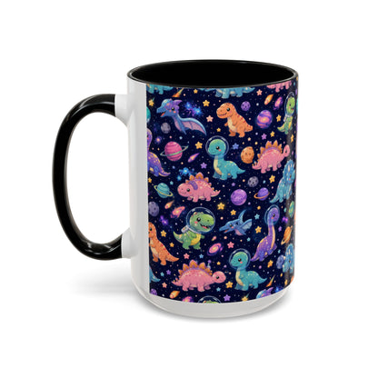 Accent Coffee Mug  (11/15 oz) - Cosmic dinosaurs