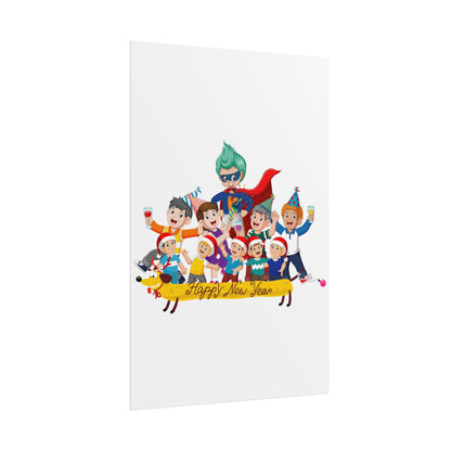 Rolled Posters - Happy new year with friends - [[{"value":"Wonderwear Kid"}]]