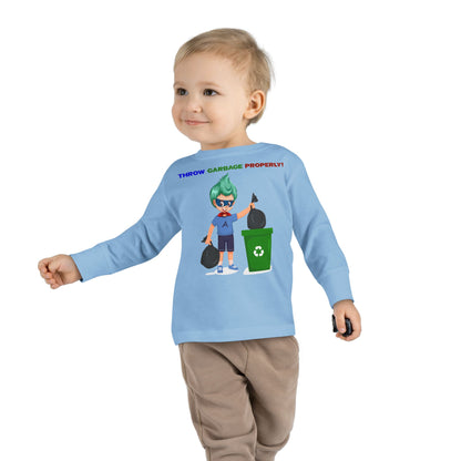 Toddler Long Sleeve Tee - Super kiddo taking trash out - [[{"value":"Wonderwear Kid"}]]