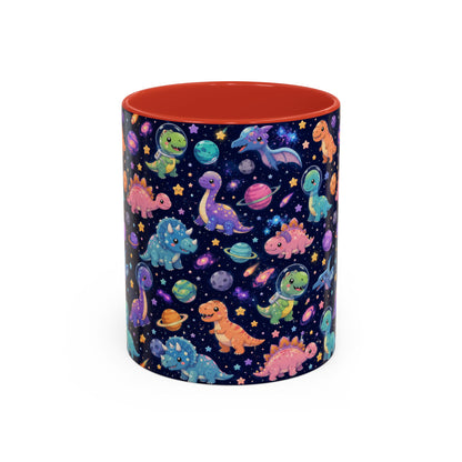 Accent Coffee Mug  (11/15 oz) - Cosmic dinosaurs