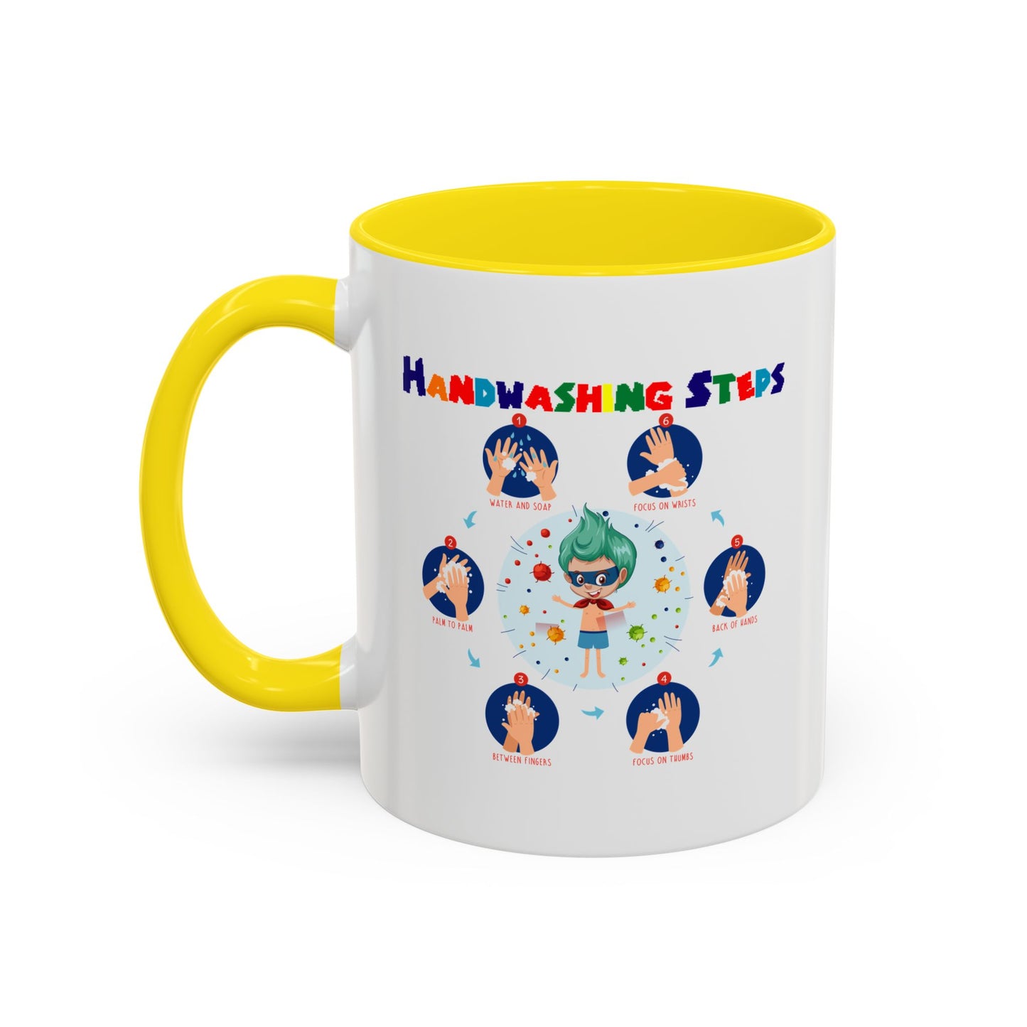 Accent Coffee Mug - Super kiddo how to wash hand properly