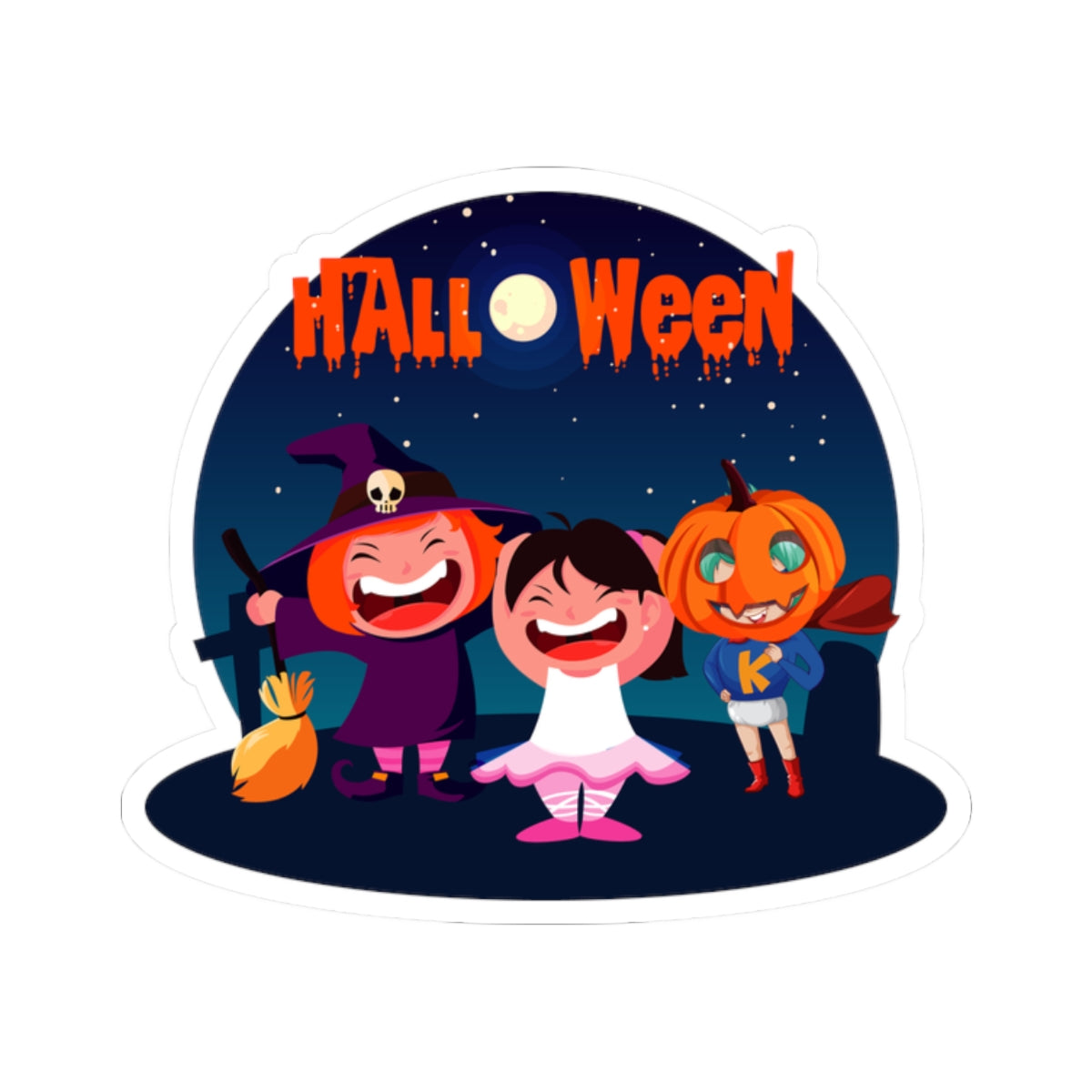 Kiss-Cut Stickers - Super kiddo wearing pumpkin - [[{"value":"Wonderwear Kid"}]]