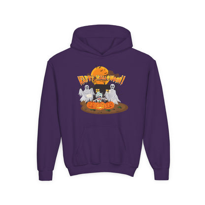 Youth Heavy Blend Hooded Sweatshirt - Super kiddo with ghost - [[{"value":"Wonderwear Kid"}]]