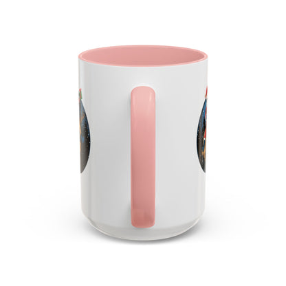 Accent Coffee Mug - Super kiddo riding a reindeer - [[{"value":"Wonderwear Kid"}]]